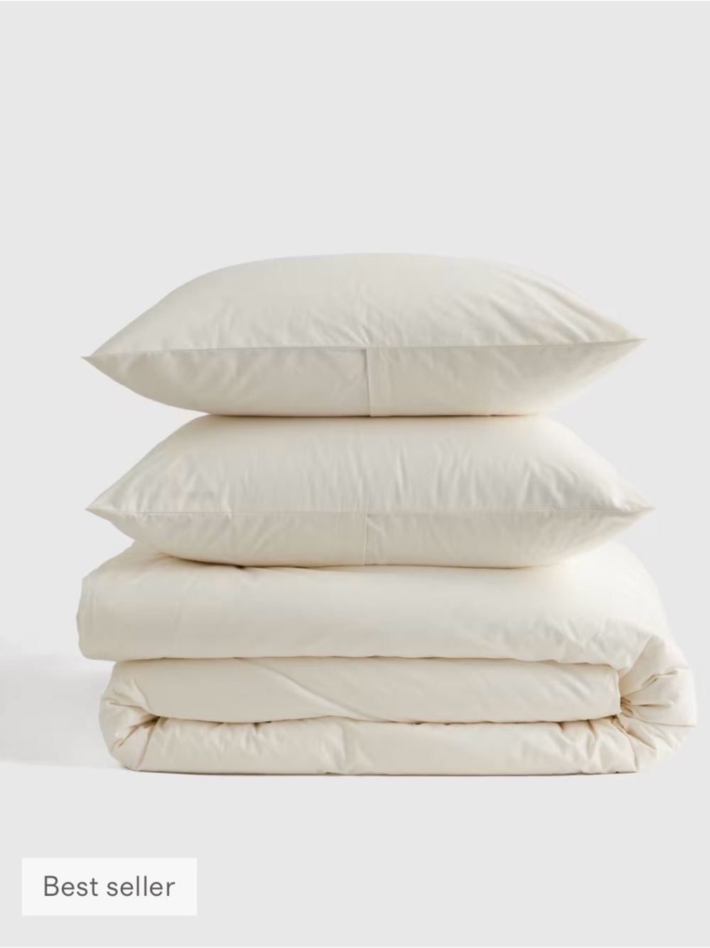 Quince Organic Brushed Cotton Duvet Cover Set Full Queen Ivory NWOT 3pc